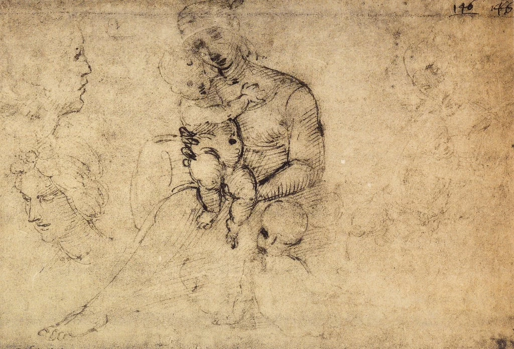 Sanzio - Studio di Madonna col Bambino, Louvre, Parigi